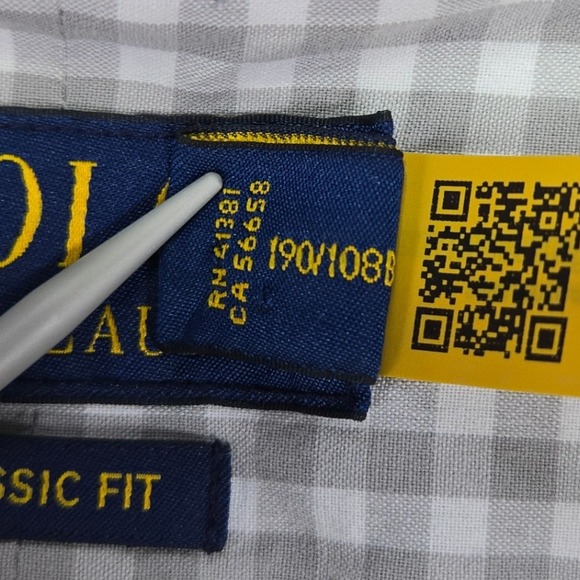 Polo Ralph Lauren Gingham Check Blue Pony Logo Button Down Shirt Classic Fit XXL - Picture 5 of 9